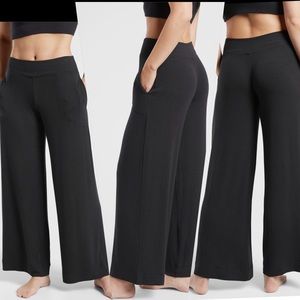 Athleta Black Well Rested Rib Sleep Wide Leg Pants. Size M.